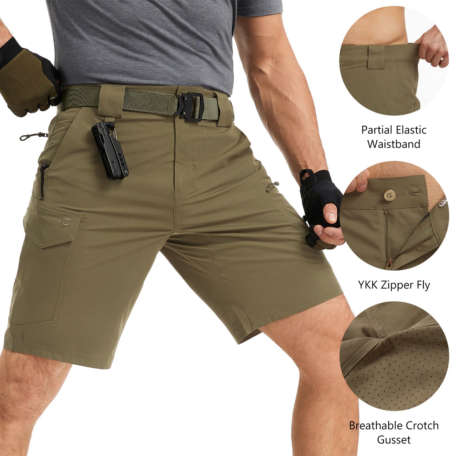 Men 10.5" Ripstop Tactical Shorts