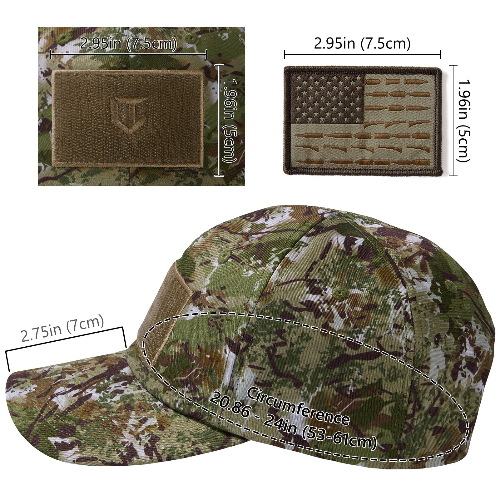 Tactical Hat with Flag Patch