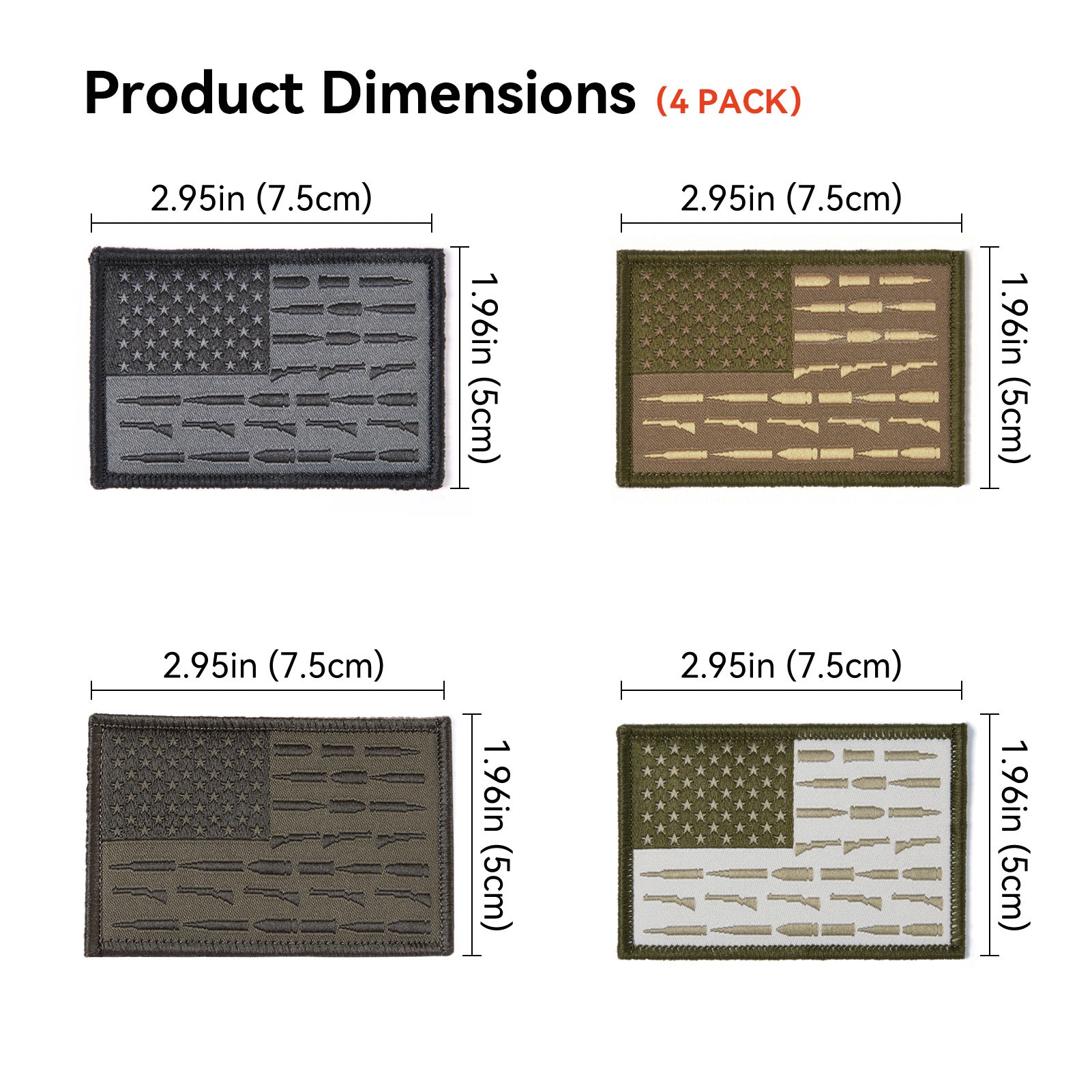 4 Pcs Tactical Patches Flag Patch