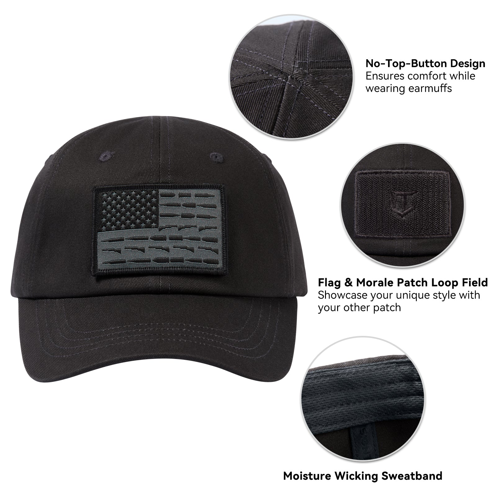 Tactical Hat with Flag Patch