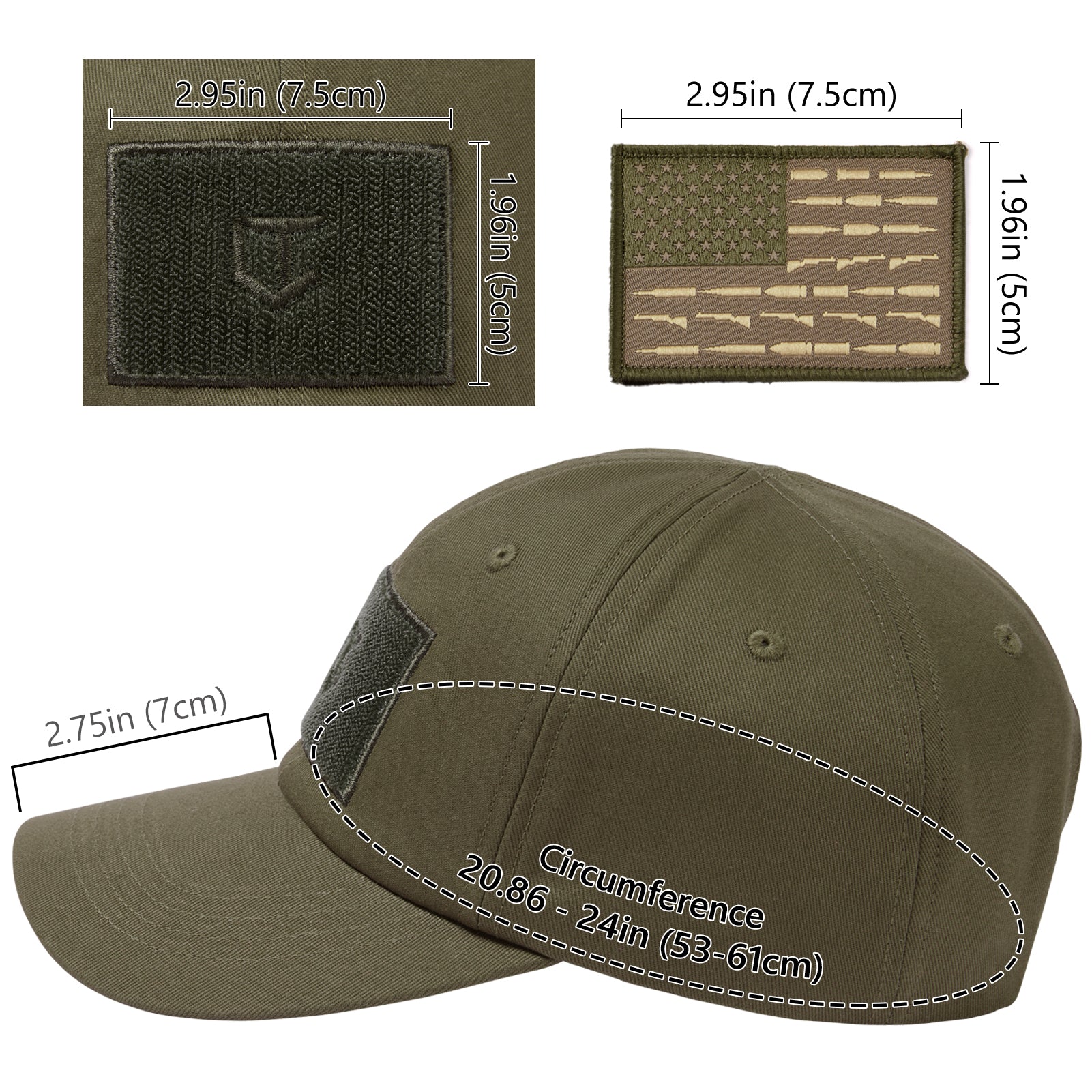 Tactical Hat with Flag Patch