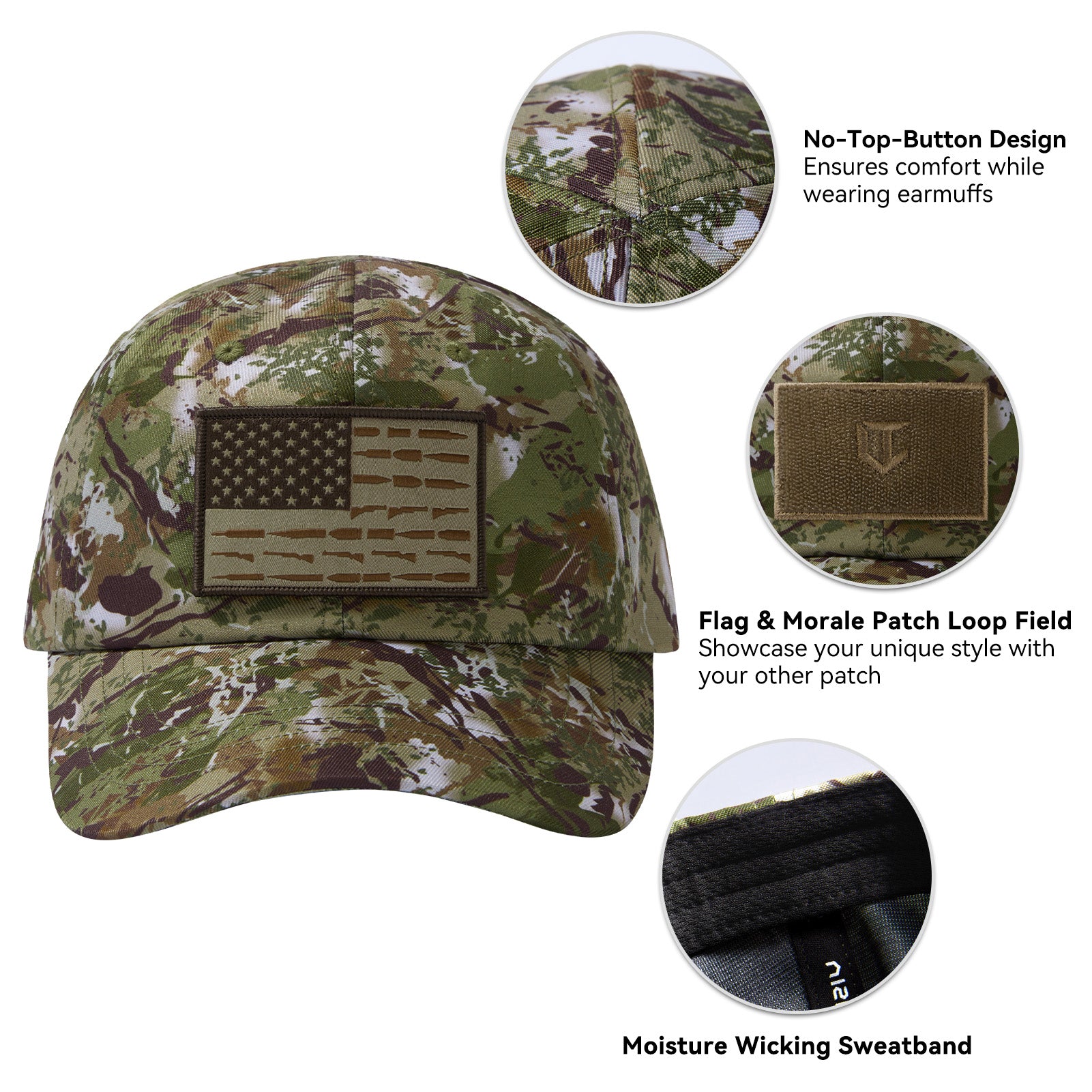 Tactical Hat with Flag Patch