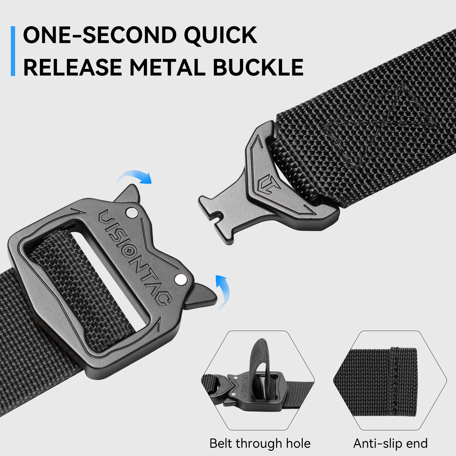 Quick Release Tactical Belt 1.5" Nylon Web Belt