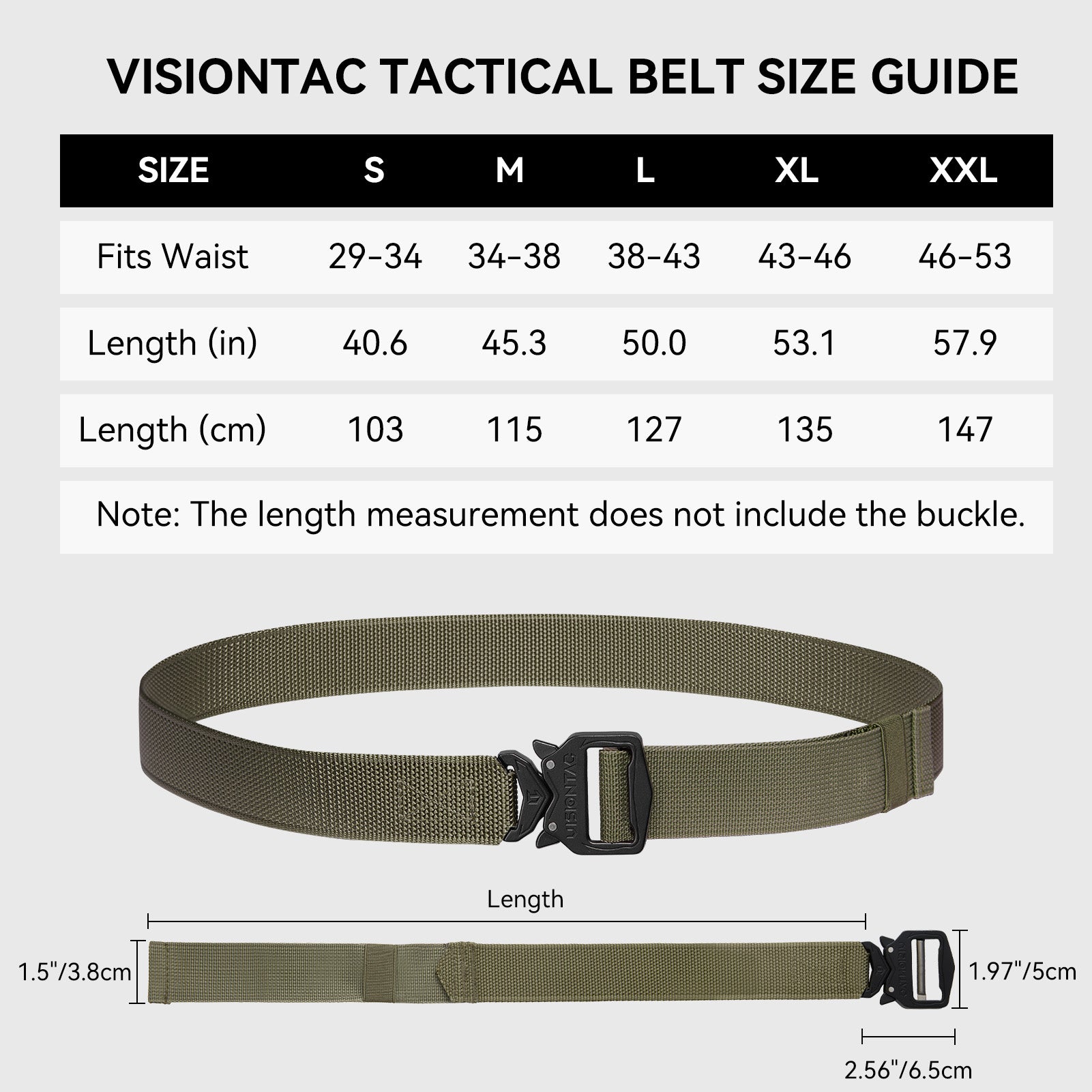 Quick Release Tactical Belt 1.5" Nylon Web Belt
