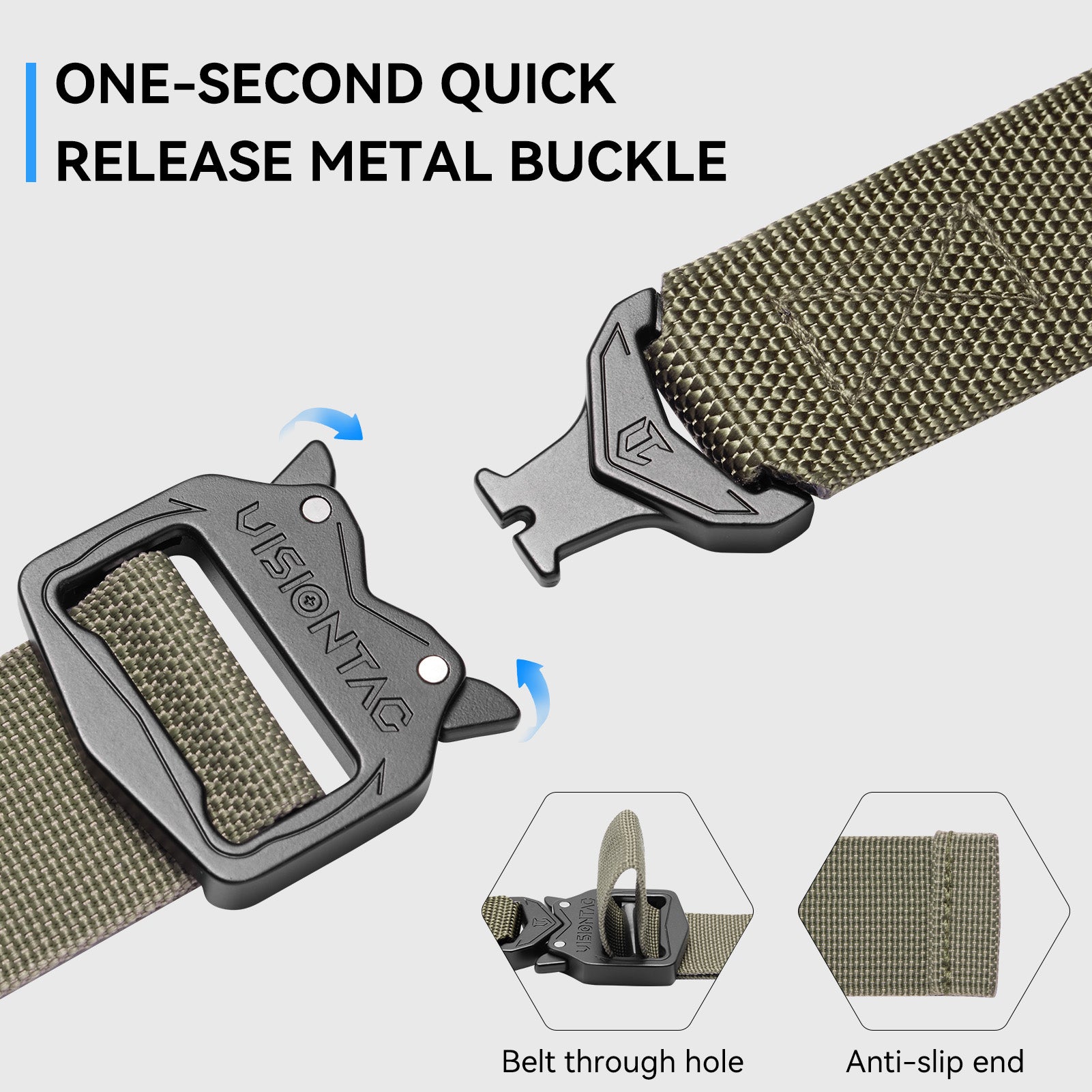 Quick Release Tactical Belt 1.5" Nylon Web Belt